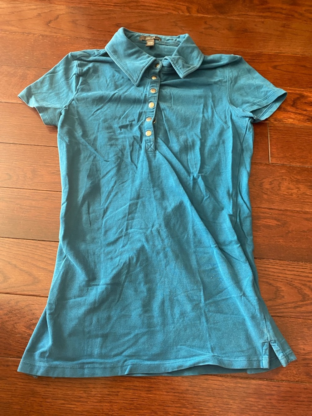 Jacob Women's Short Sleeve Polo Tee in Teal Blue